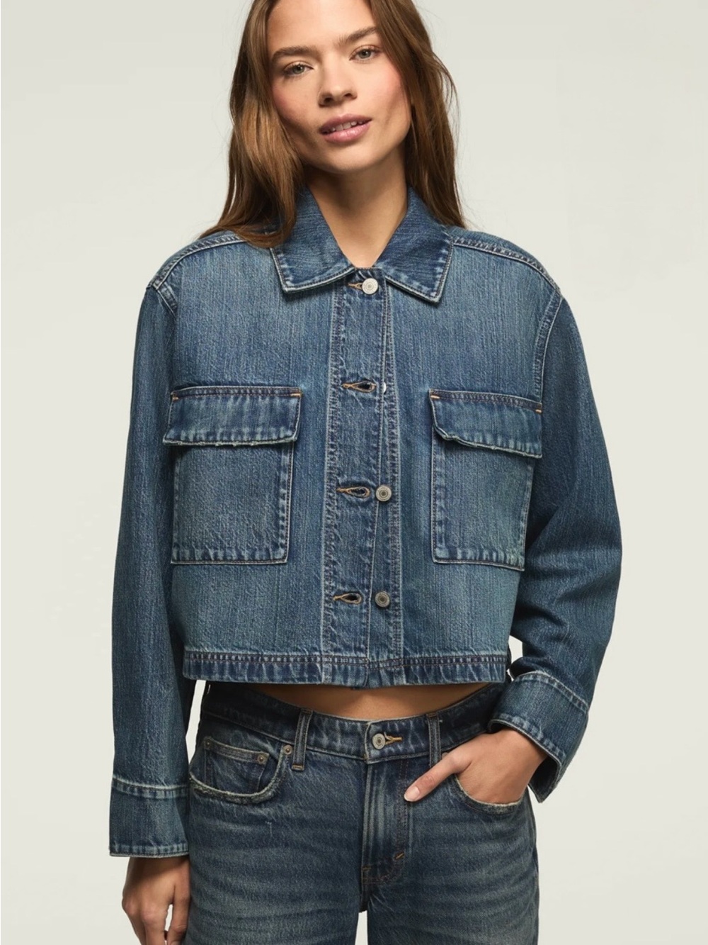 Lucky Brand Denim Utility Jacket in Glamorous Wash Size S